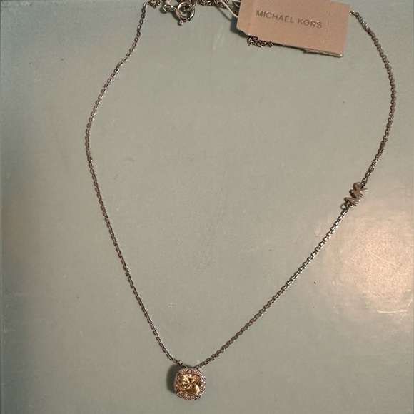 Michael Kors Sterling Silver Necklace with Charm and MK detail. New with Tag. - Picture 6 of 10